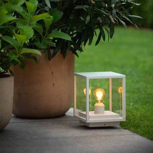 Lucide CLAIRE - Bollard light - 1xE27 - IP54 - White - atmosphere 1